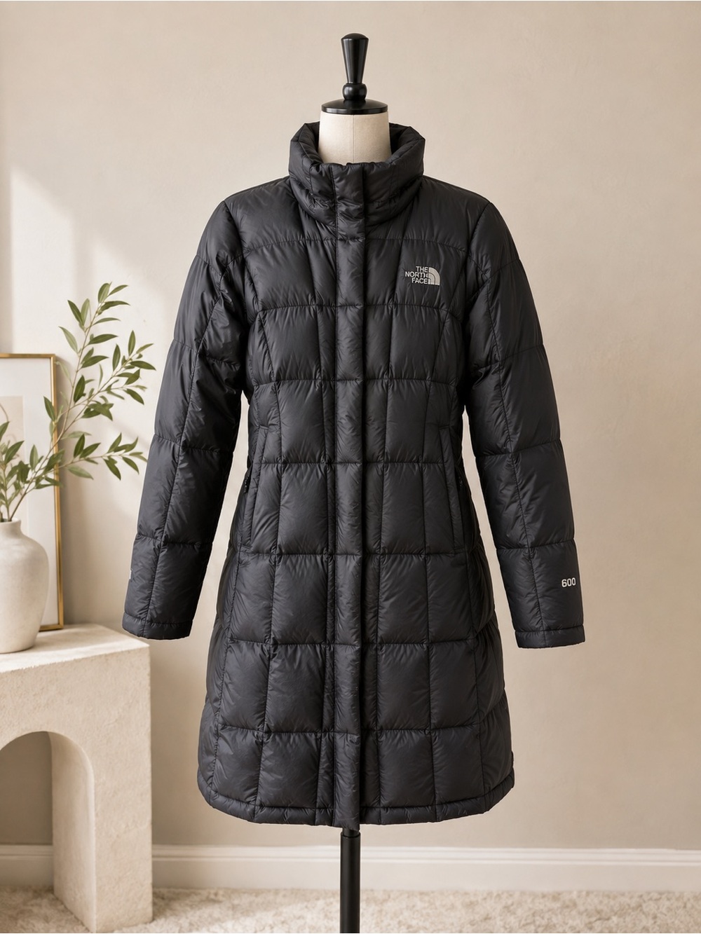 The North Face Women's Charcoal Quilted Puffer Coat